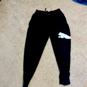 puma men’s large joggers (black with white puma logo) warm , warn very few times